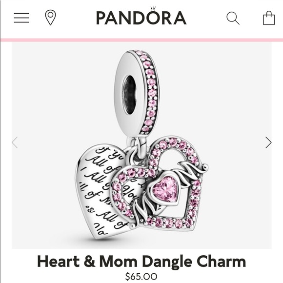 PANDORA Heart & Mom Dangle charm. - Picture 4 of 4